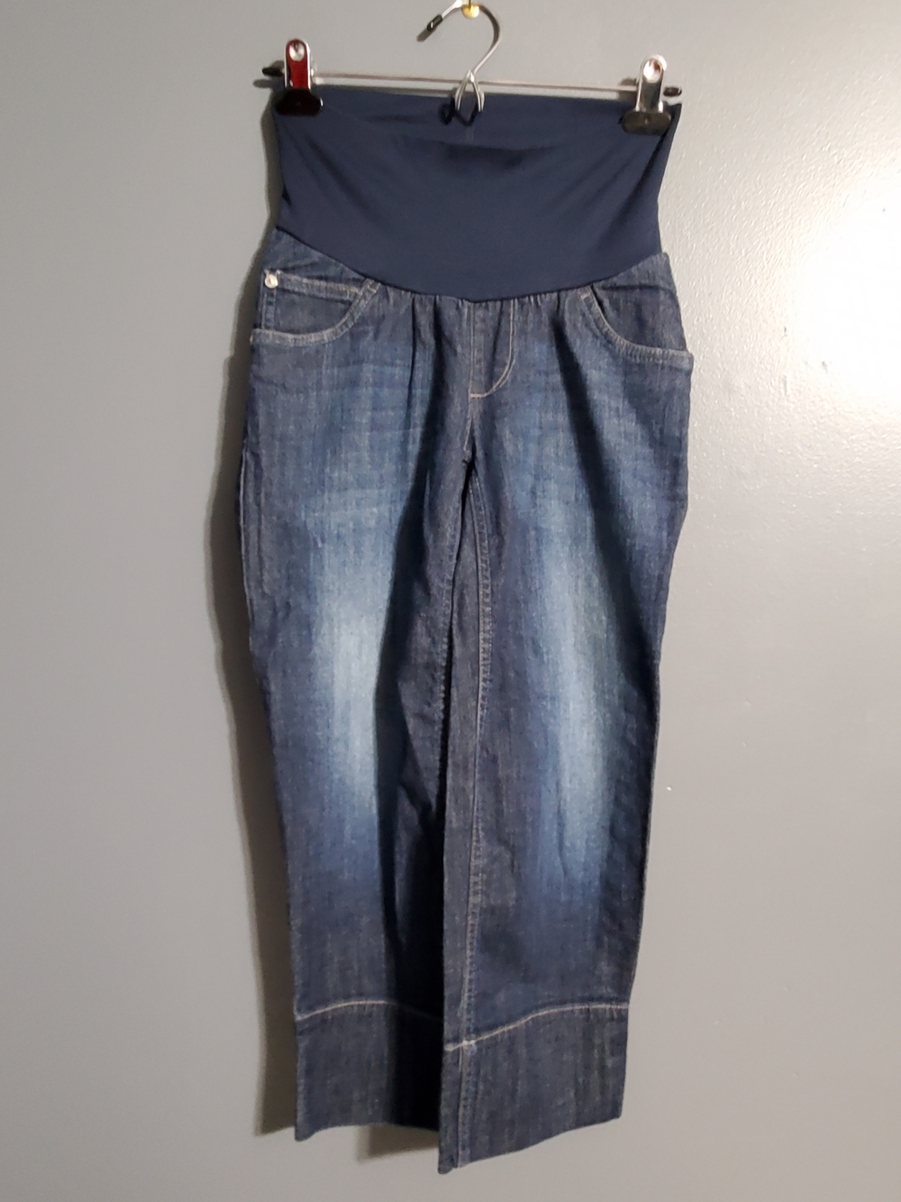 Motherhood Maternity Panel Straight Leg Cropped Maternity Jeans Size XS